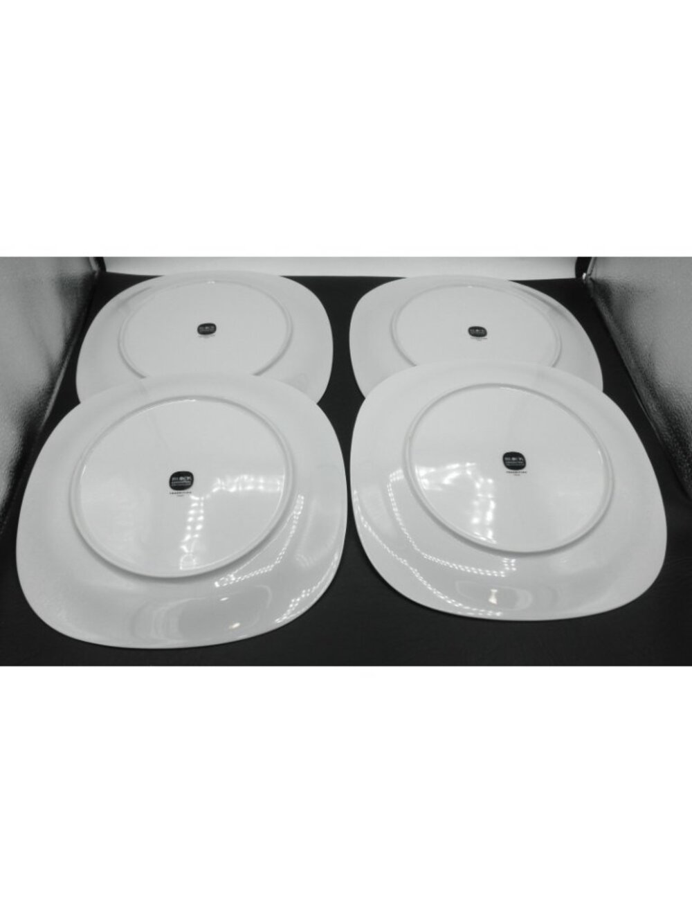 Rings by Block (Transitions) 10 Inch Square Dinner Plate Set of 4 Pattern BLORIN - Picture 2 of 6